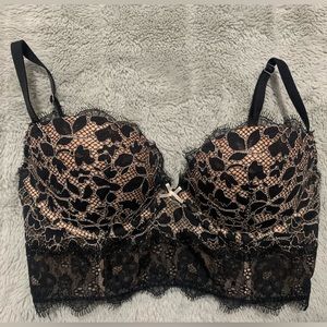 Victorias Secret - Black & Beige Lace Bra